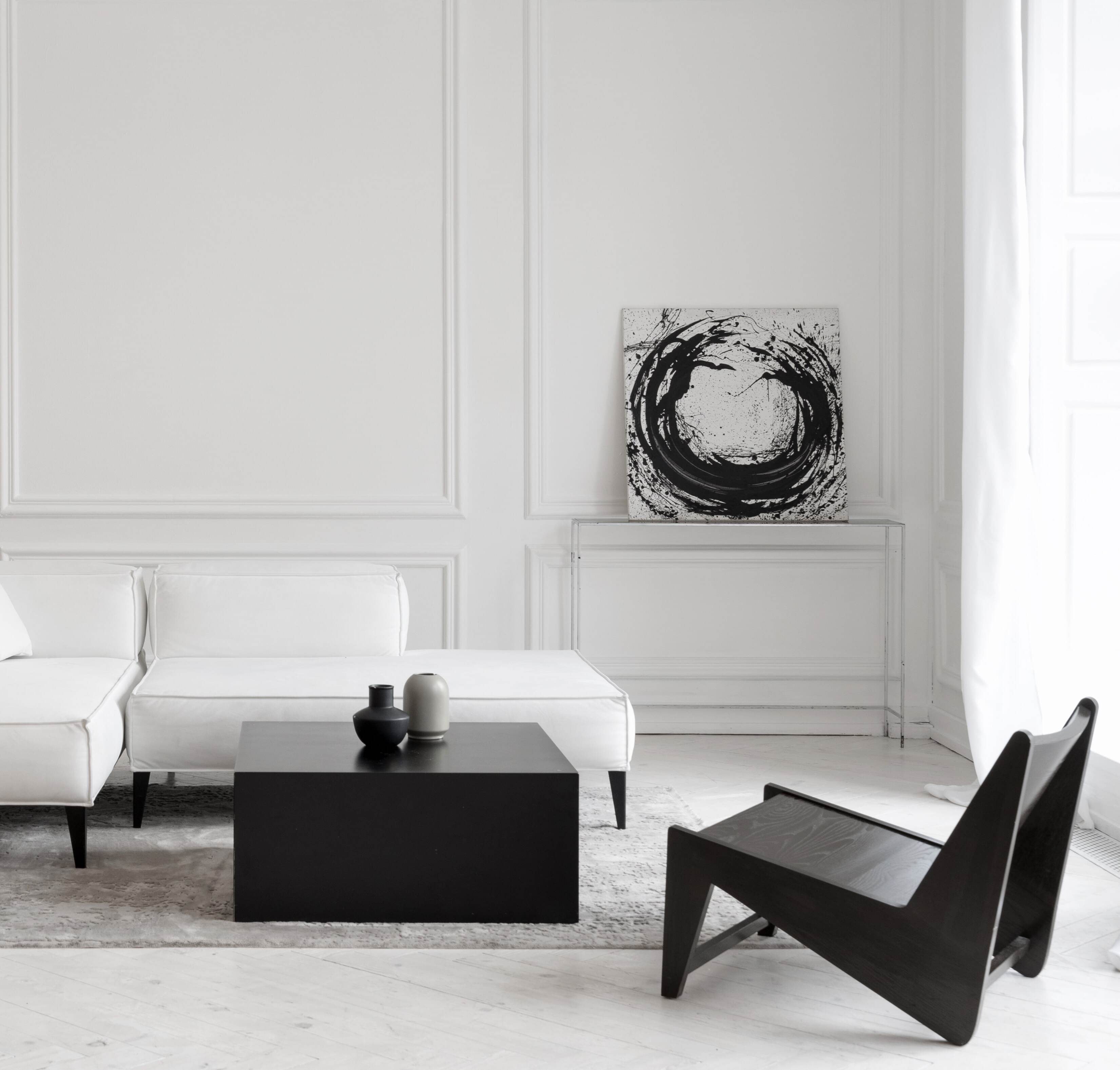 Luxury living room with smart home technology